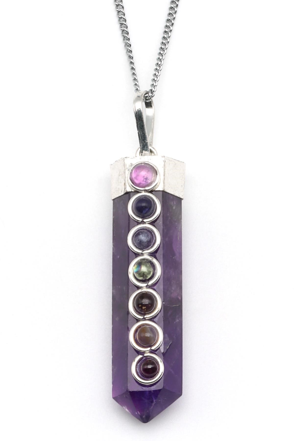 Ametist - Çakra Doğal Taş Kolye