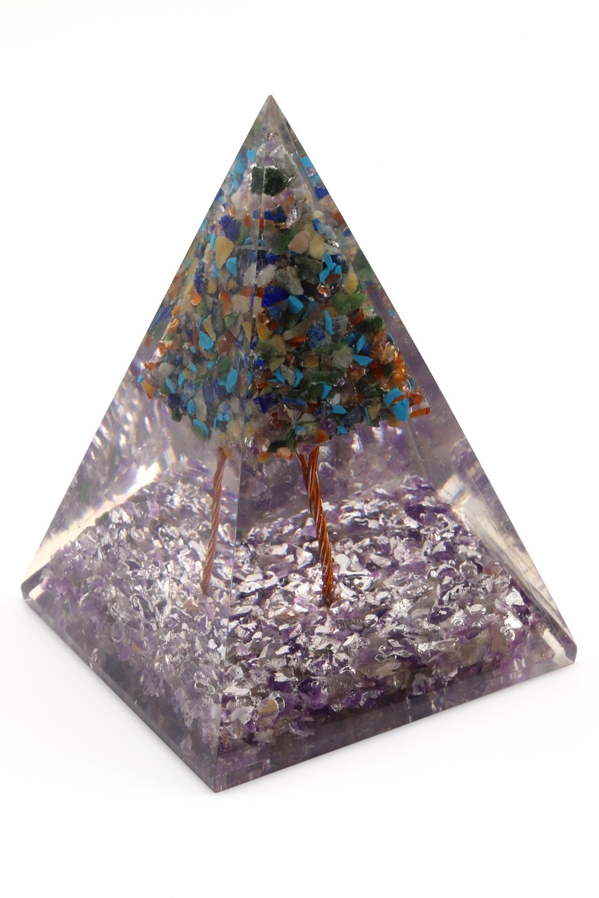 Ametist - Çakra Taşından Orgonit Piramit