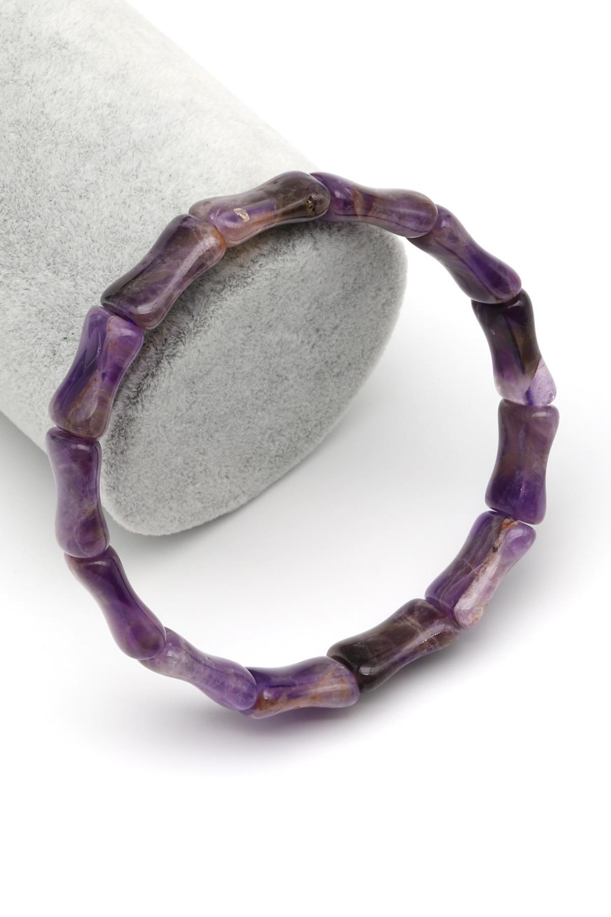 Ametist Doğal Taş Bileklik 10 x 16 mm Özel Kesim