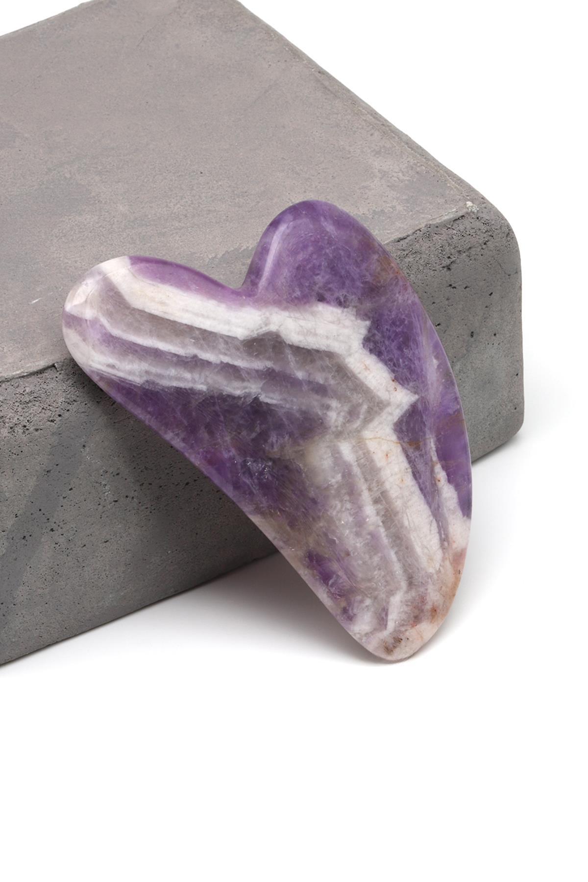 Ametist Doğal Taş Gua Sha Yüz Masaj Taşı