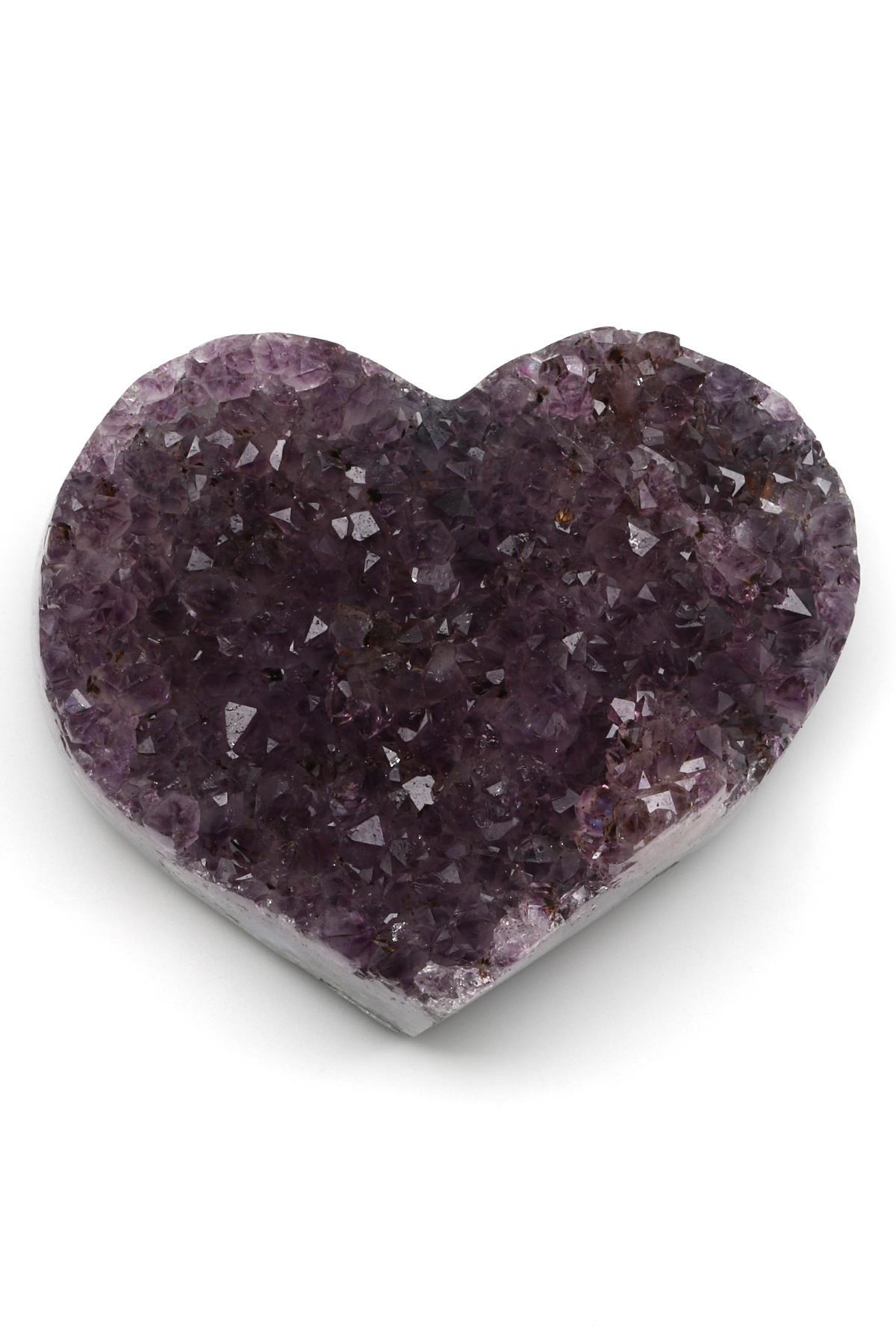 Ametist Doğal Taş Kalp