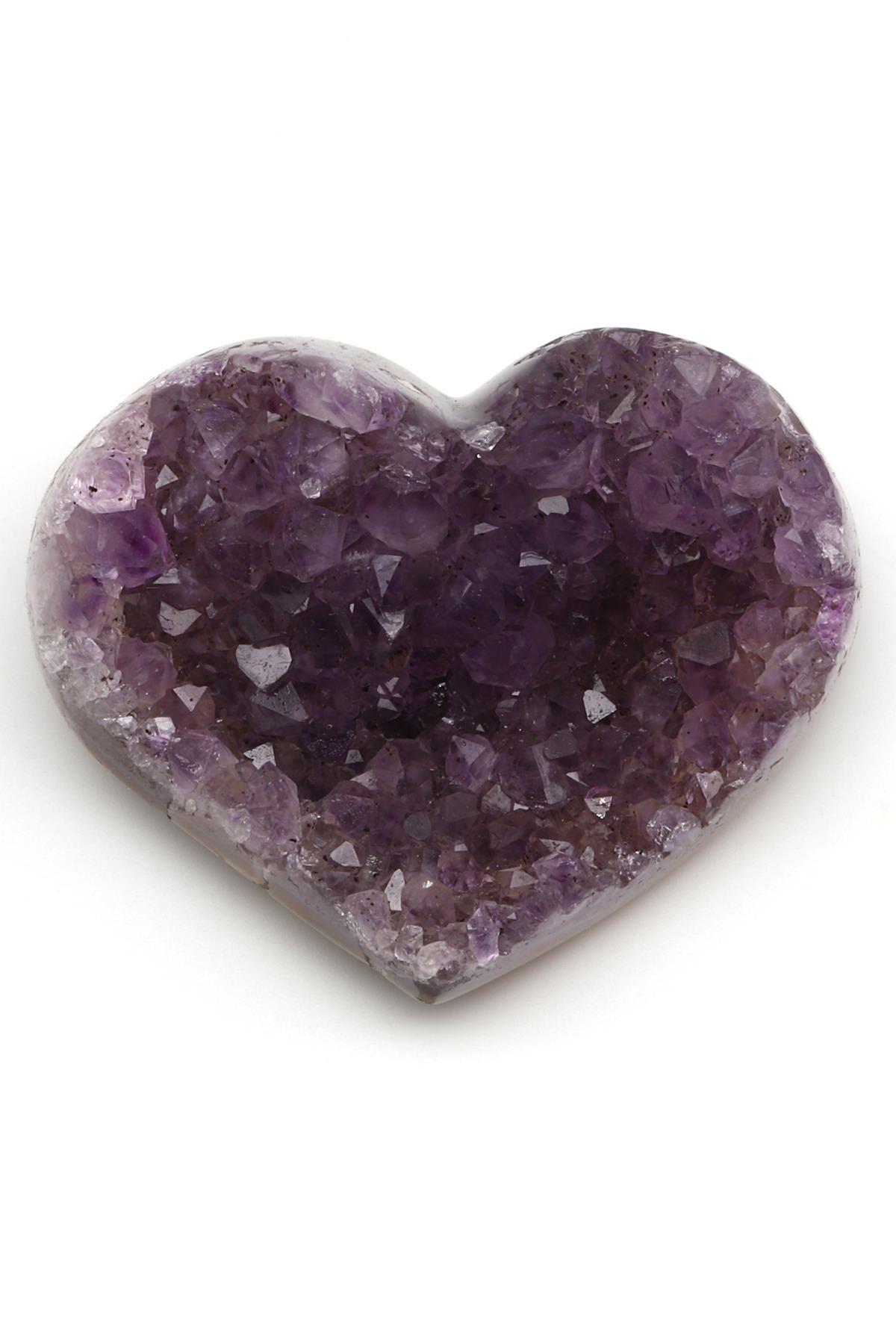 Ametist Doğal Taş Kalp