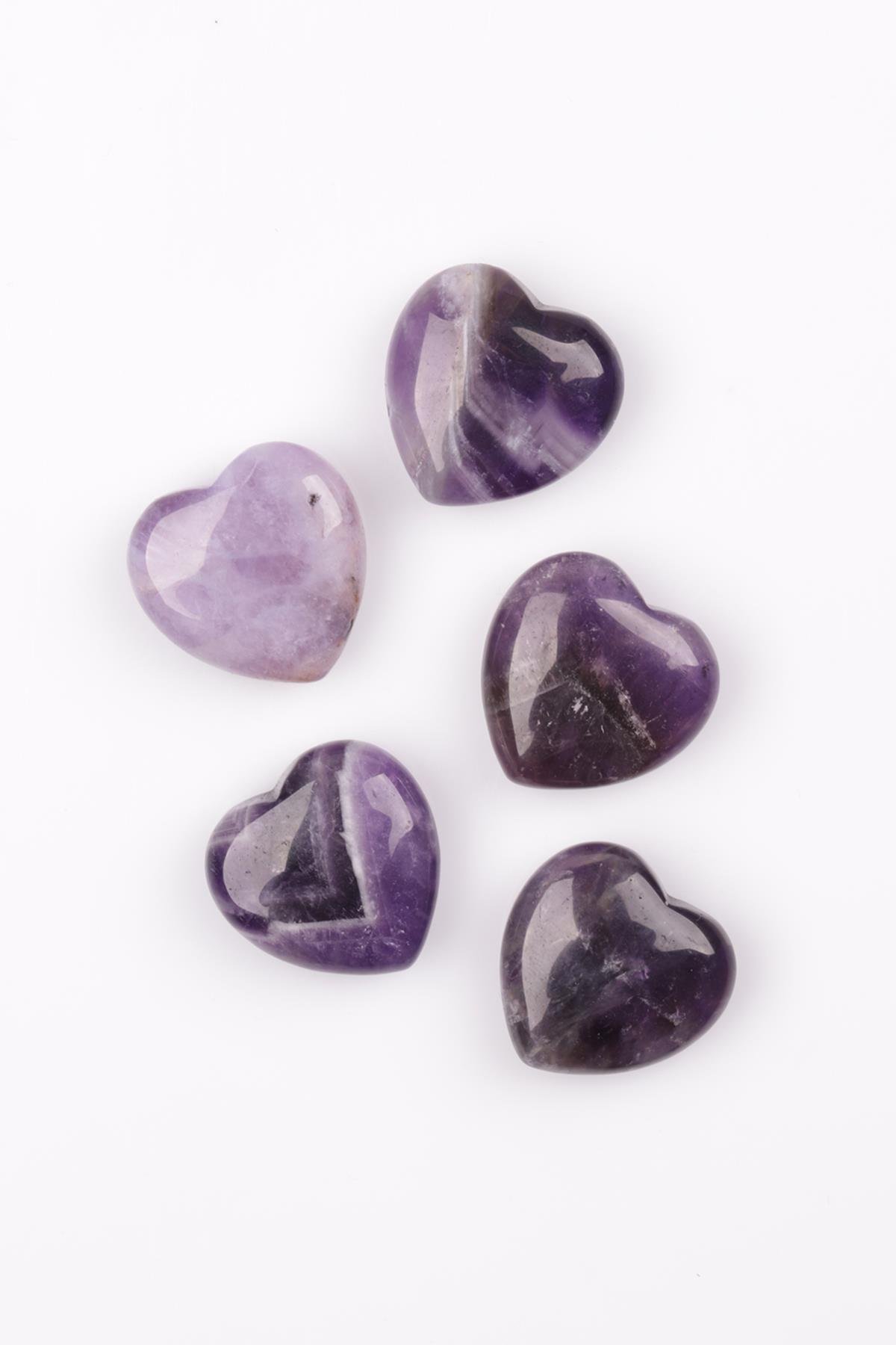Ametist Doğal Taş Kalp