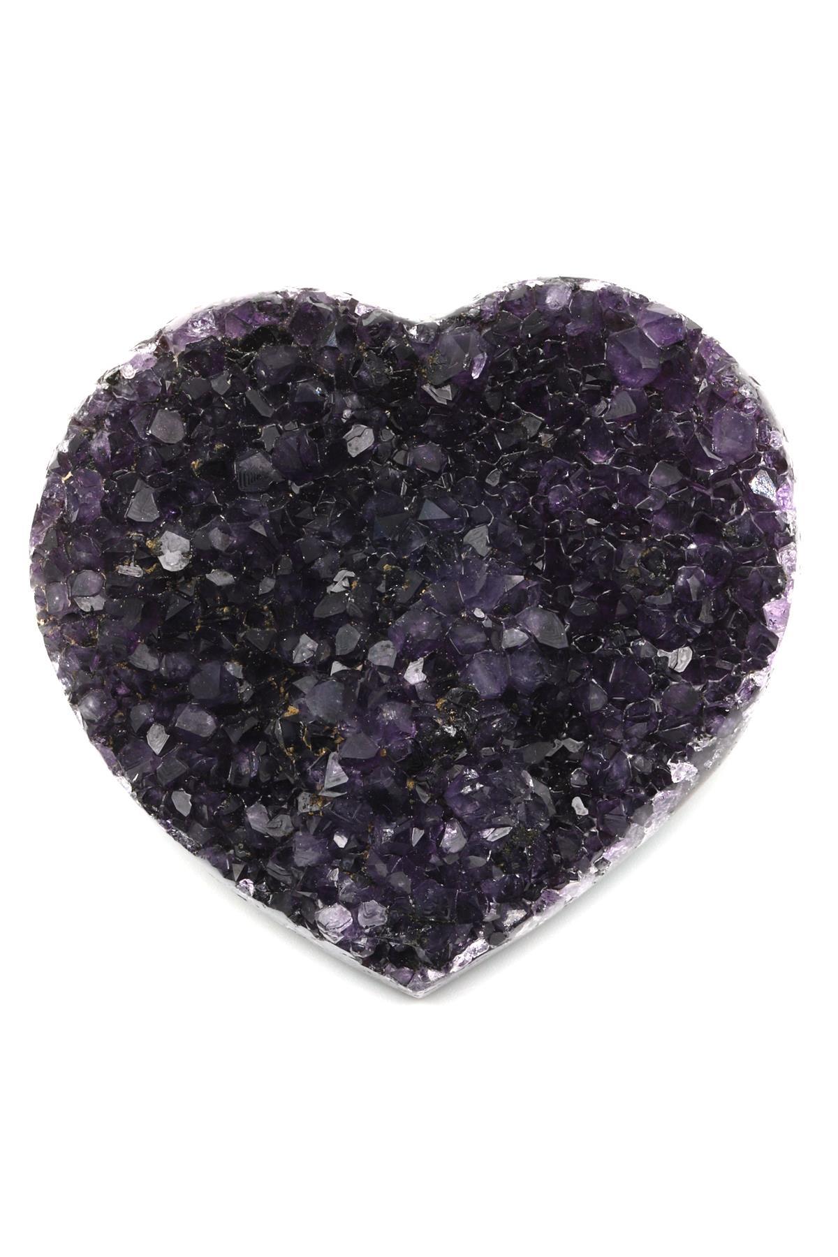 Ametist Doğal Taş Kalp Model Parça