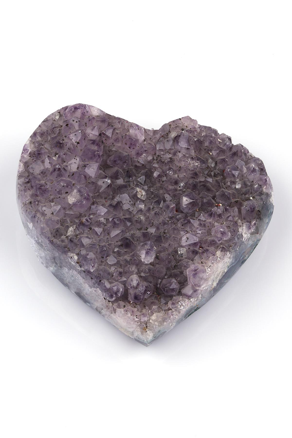 Ametist Doğal Taş Kalp Parça