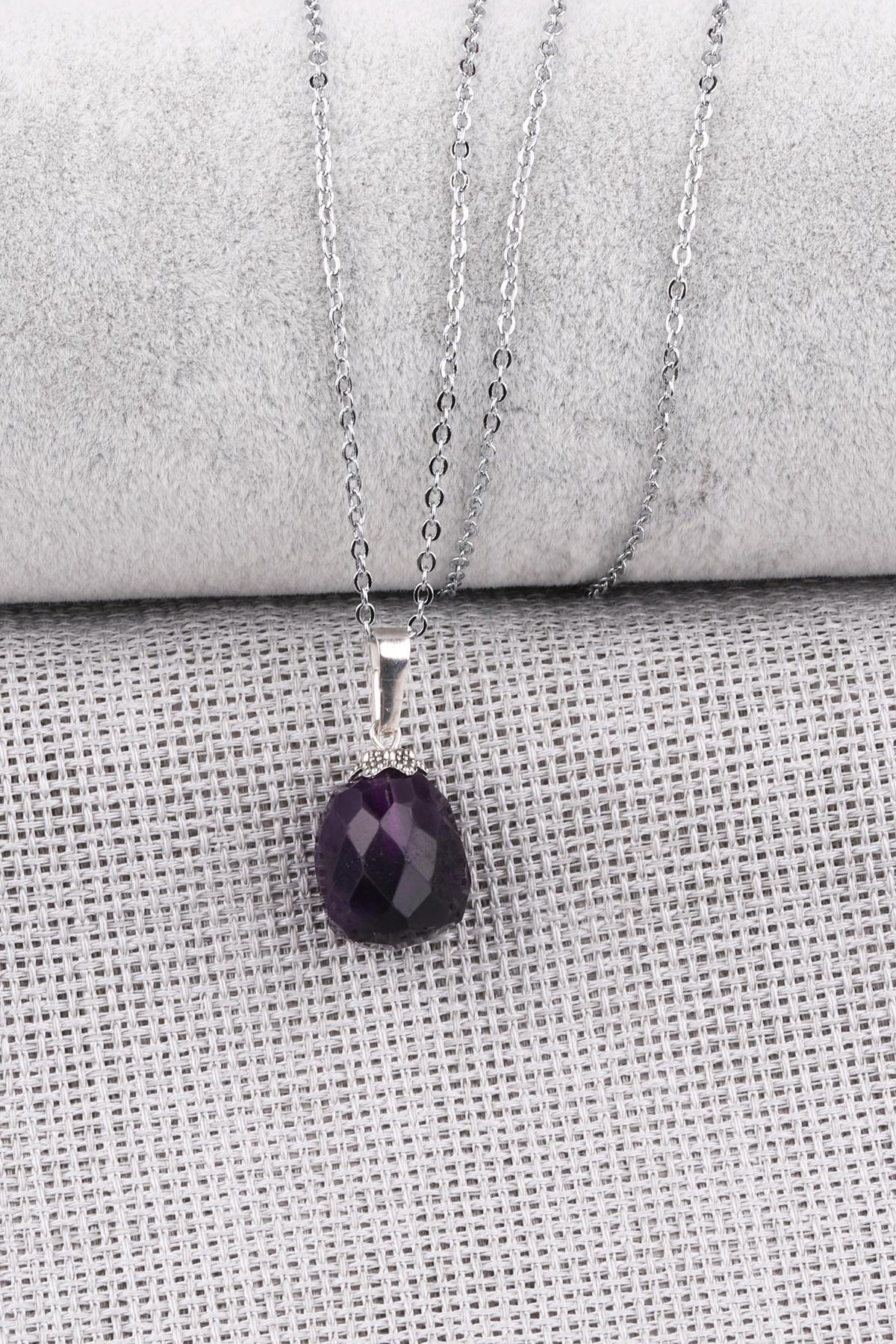 Ametist Doğal Taş Kolye