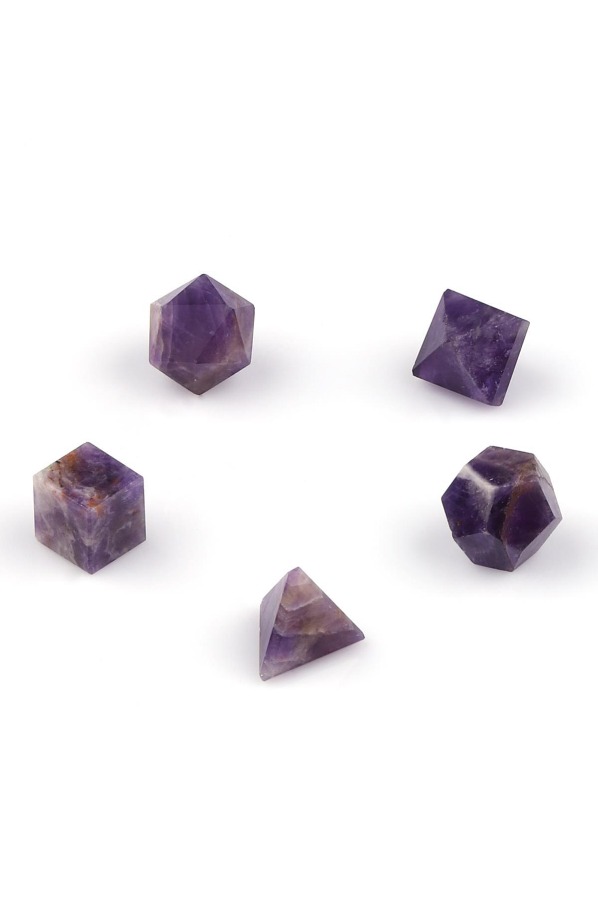 Ametist Doğal Taş Platonik Set