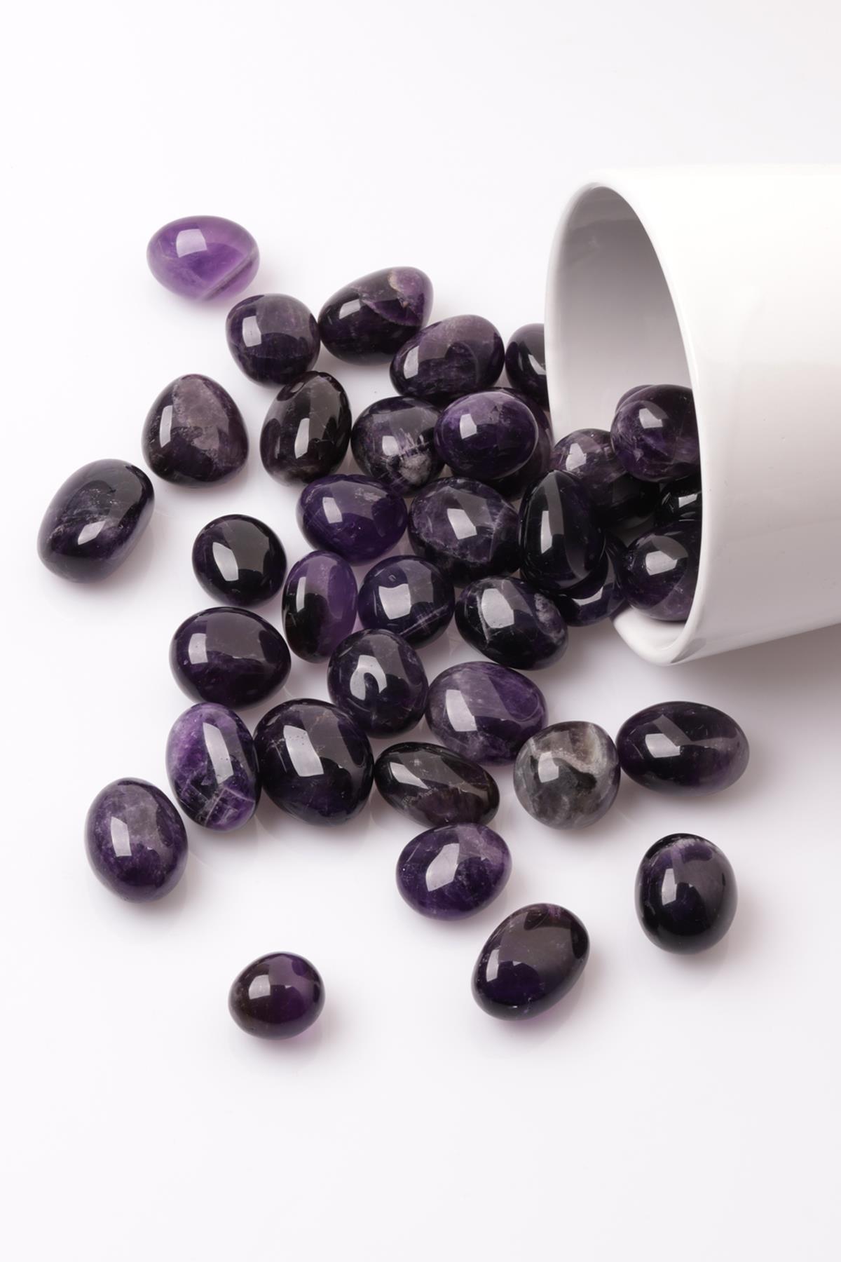 Ametist Doğal Taş Tamburlanmış Parça - Tımbıl