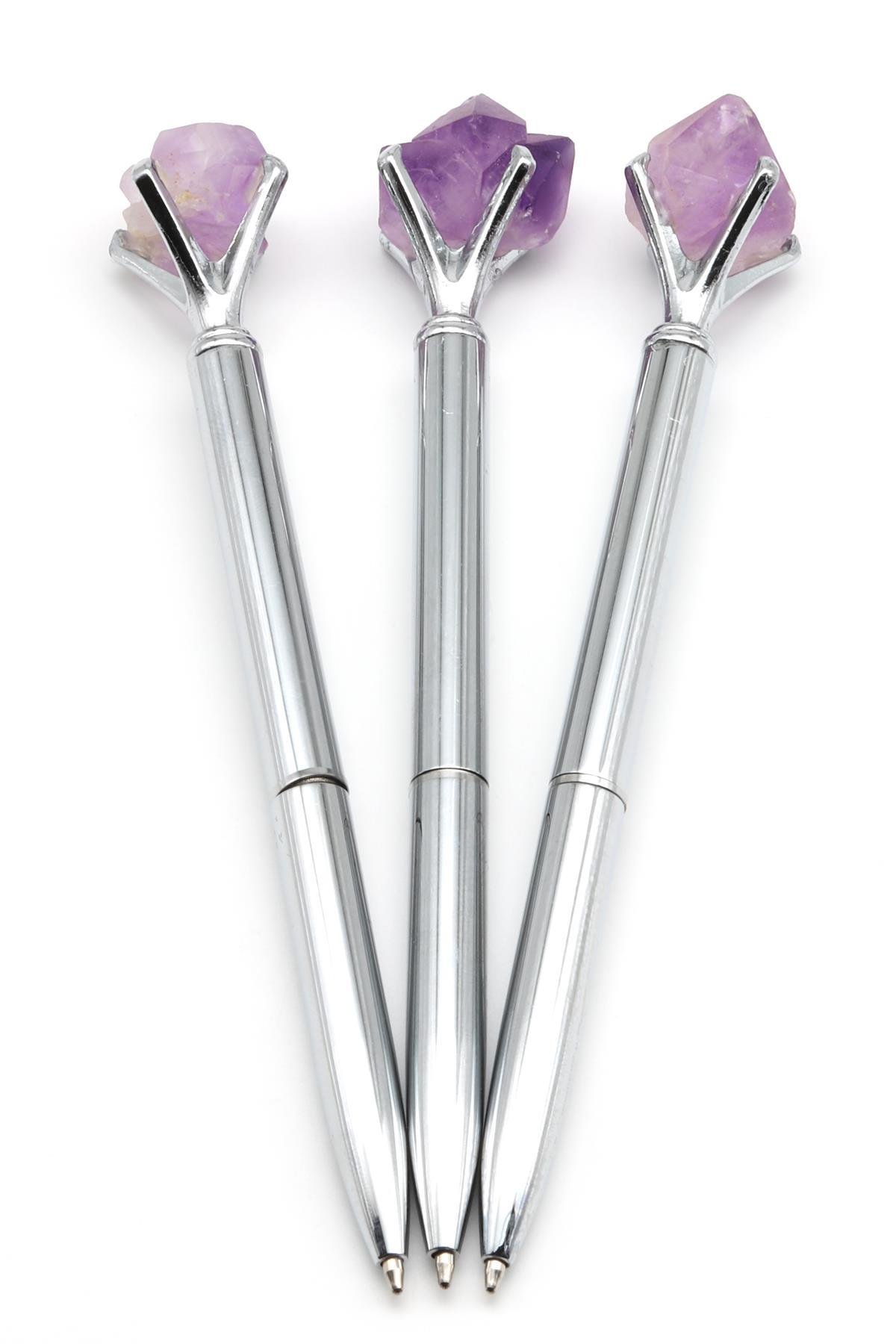 Ametist Doğal Taşlı Tükenmez Kalem