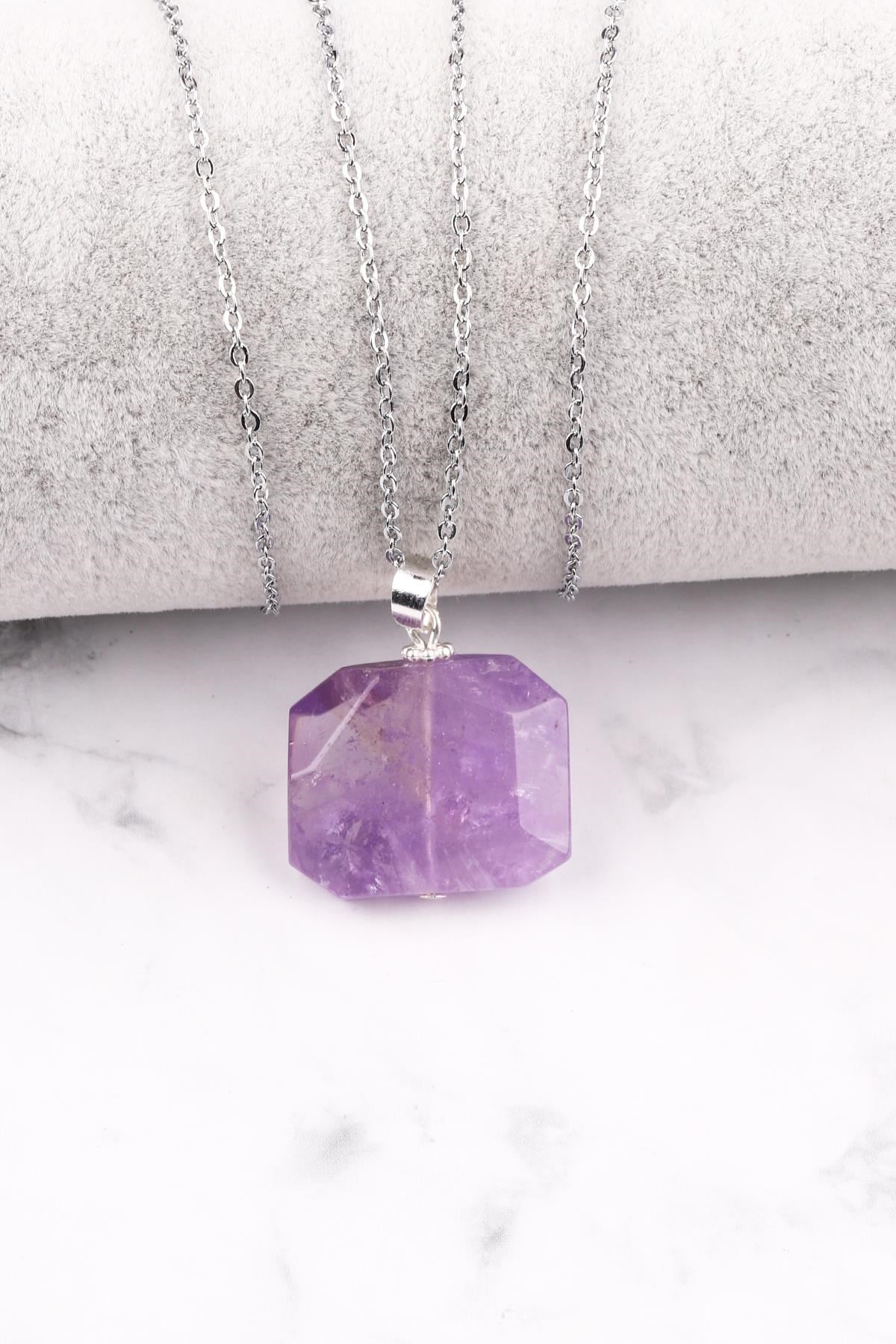 Ametrin Doğal Taş Kolye