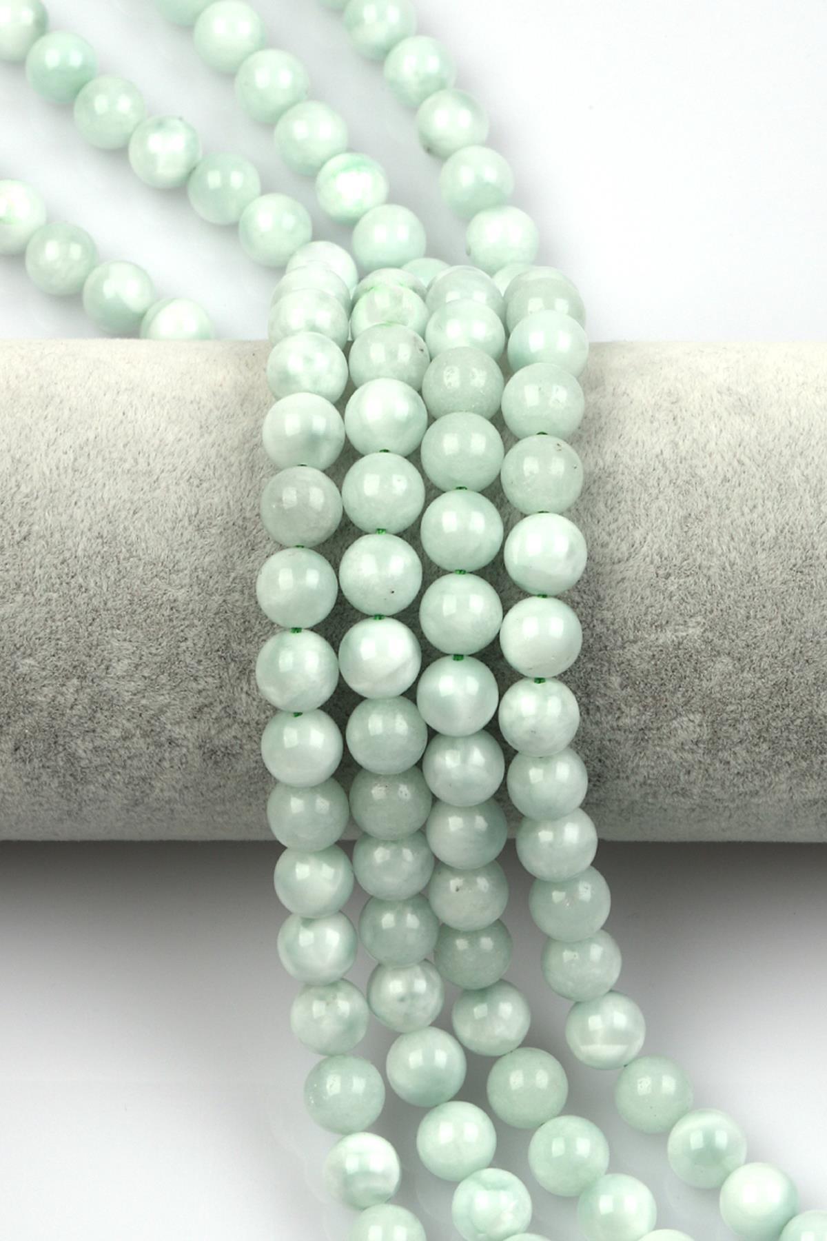 Angelite Green Doğal Taş Dizi 8 mm Küre Kesim