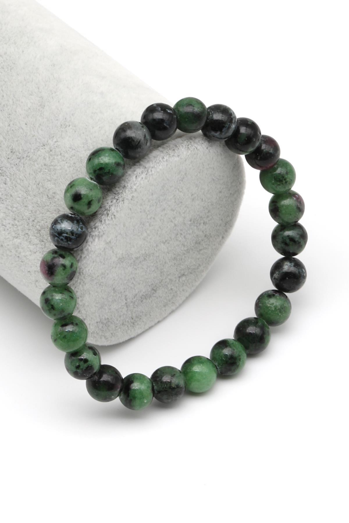 Anyolit Doğal Taş Bileklik 8 mm Küre Kesim