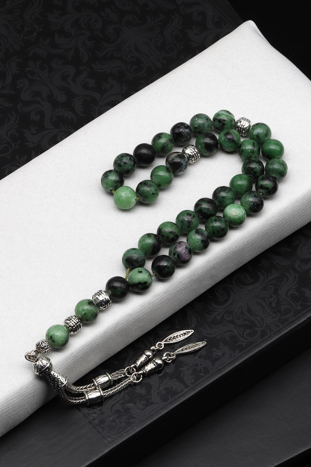 Anyolit Doğal Taş Tesbih 8 mm Küre Kesim