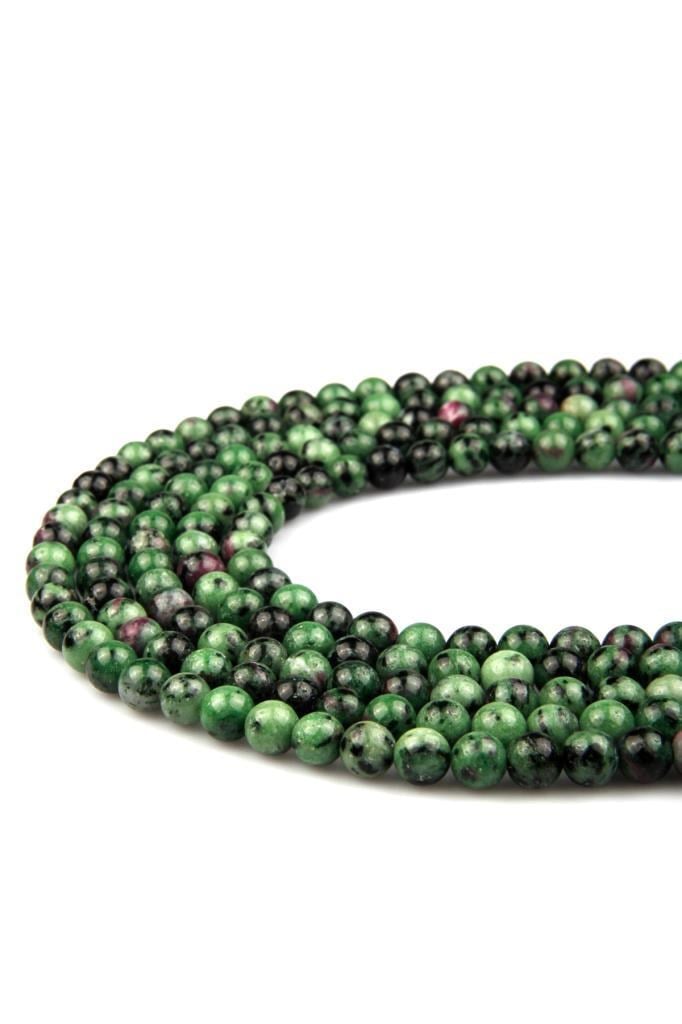 Anyolit ( Ruby Zoisite ) Doğal Taş Dizi 8 mm Küre Kesim