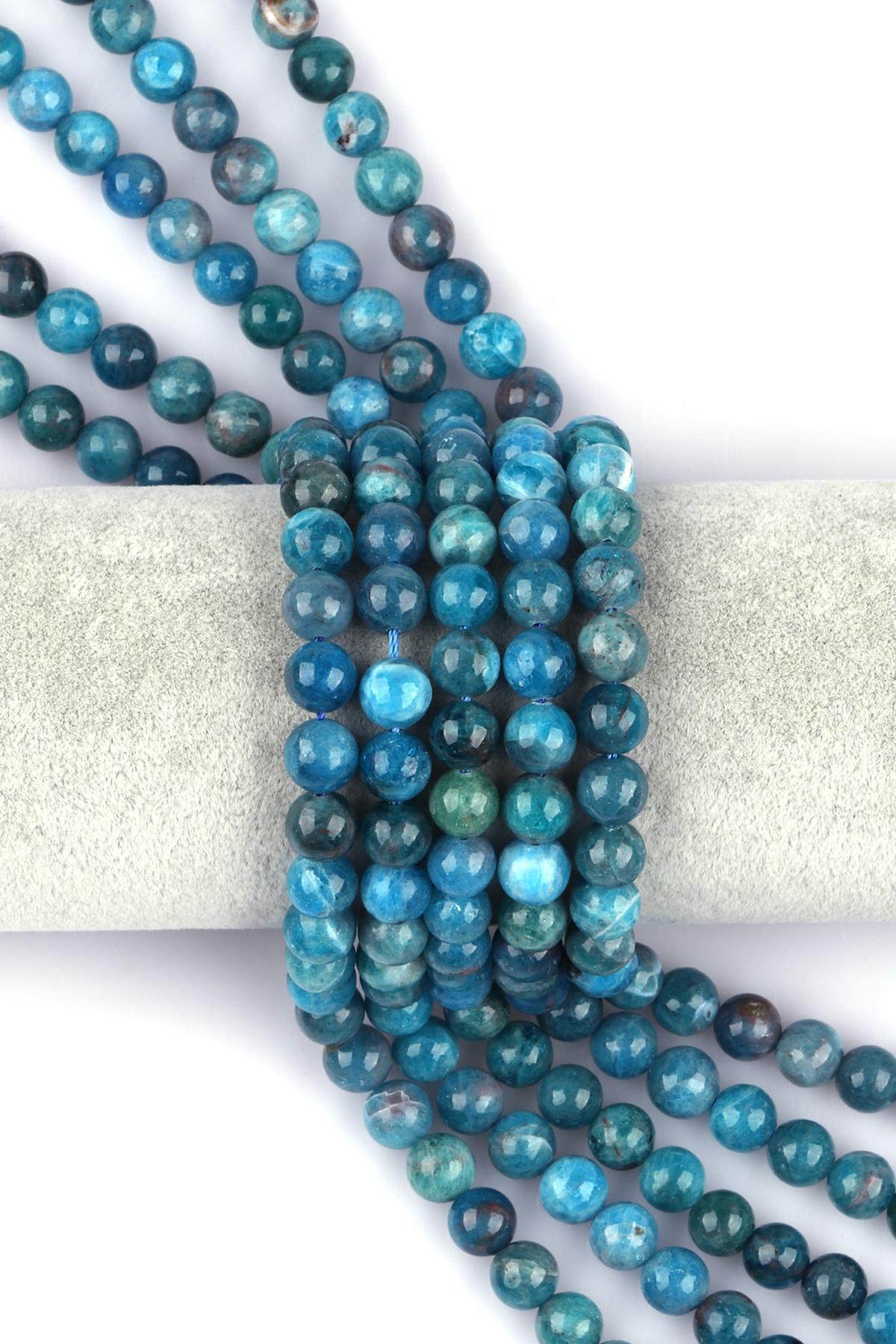 Apatit ( AA Kalite ) Doğal Taş Dizi 6 mm Küre Kesim