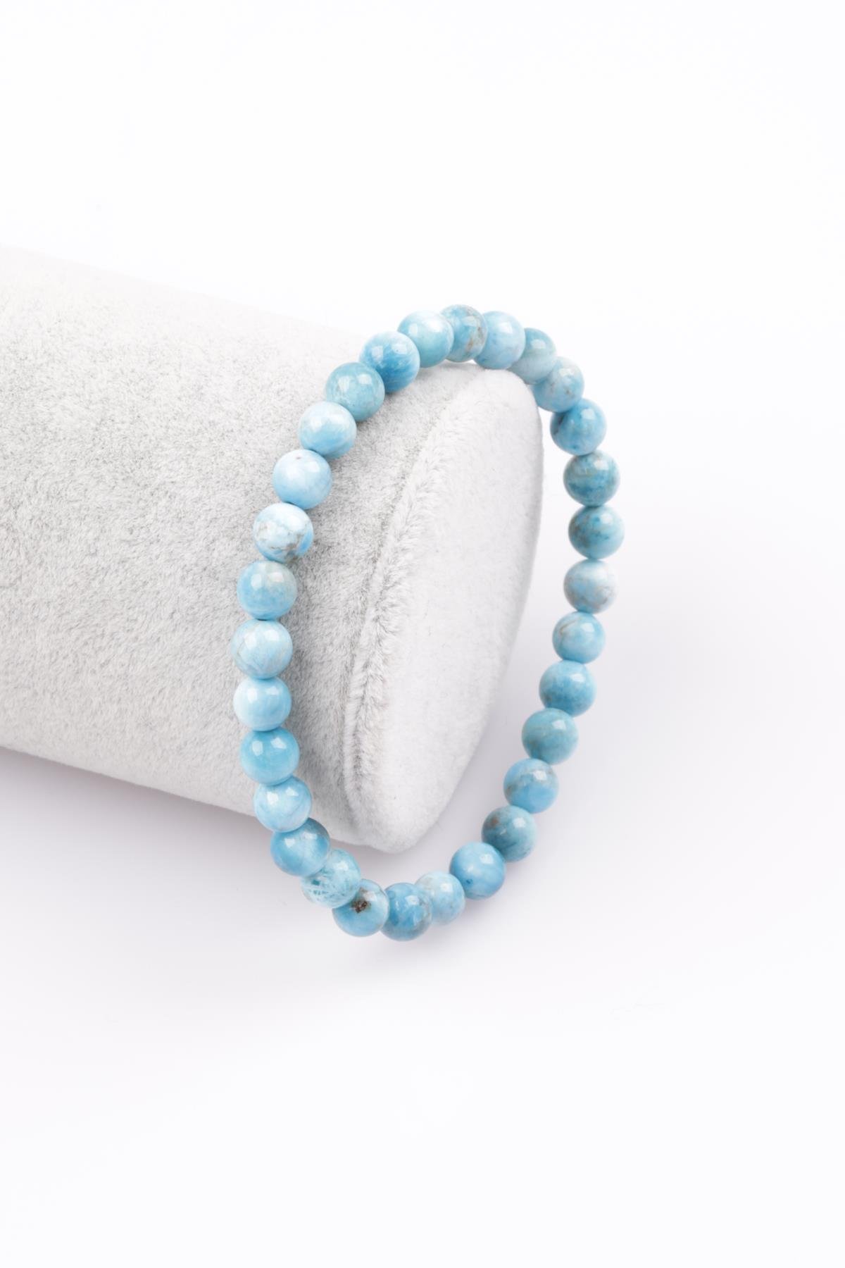 Apatit Doğal Taş Bileklik 6 mm Küre Kesim