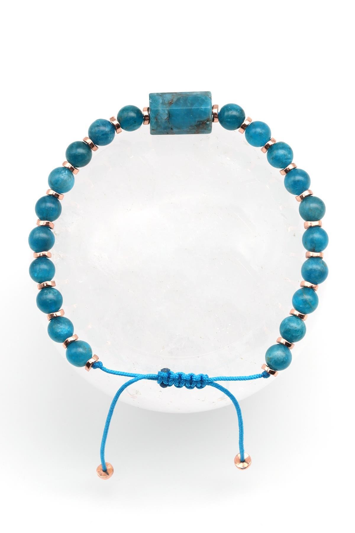 Apatit Doğal Taş Makrome Örme Bileklik