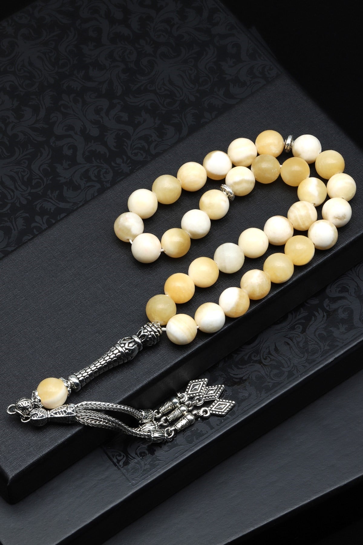 Aragonit Doğal Taş Tesbih 10 mm Küre Kesim TSB-0589