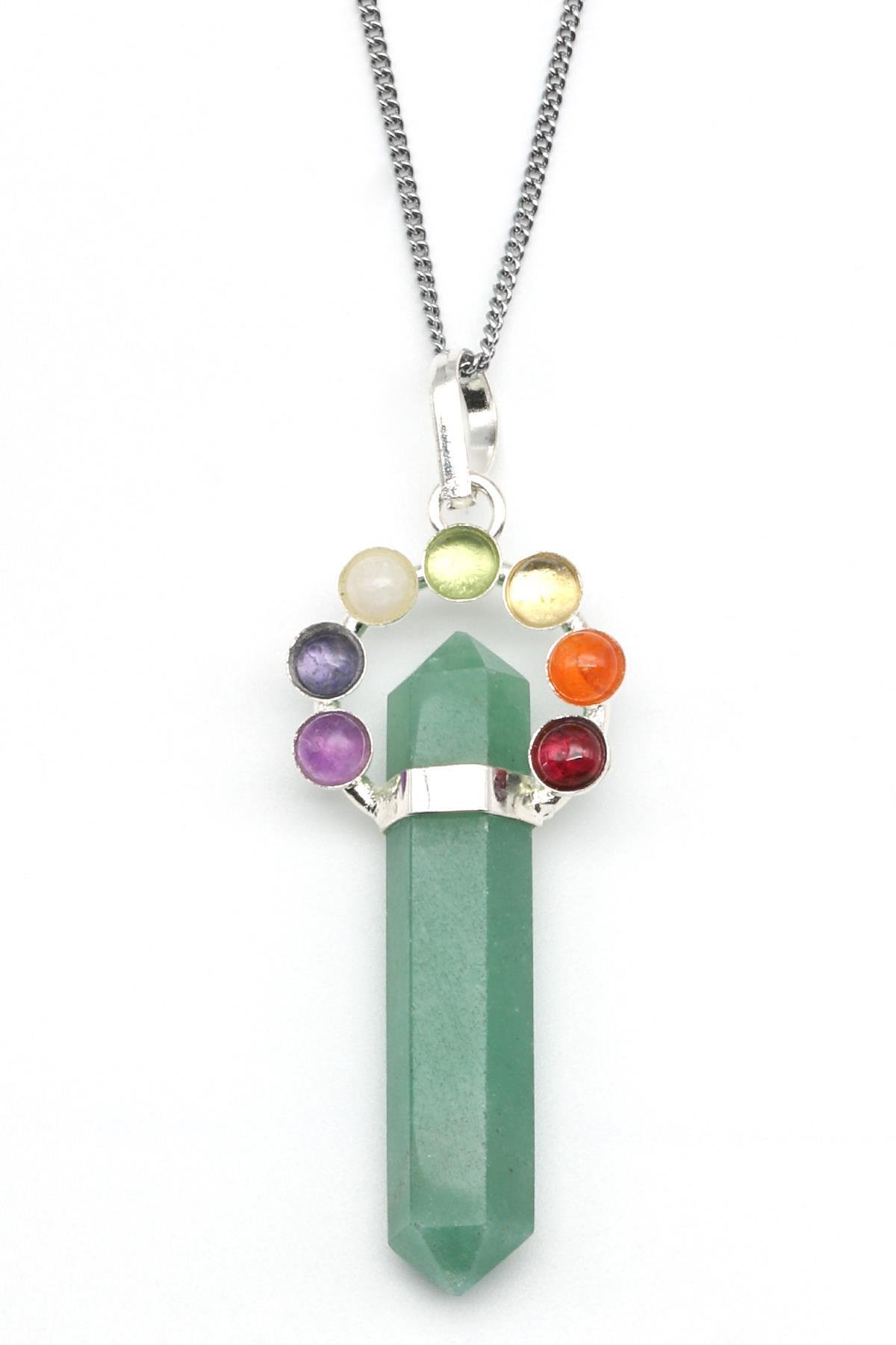 Aventurin - Çakra Doğal Taş Çivi Model Kolye