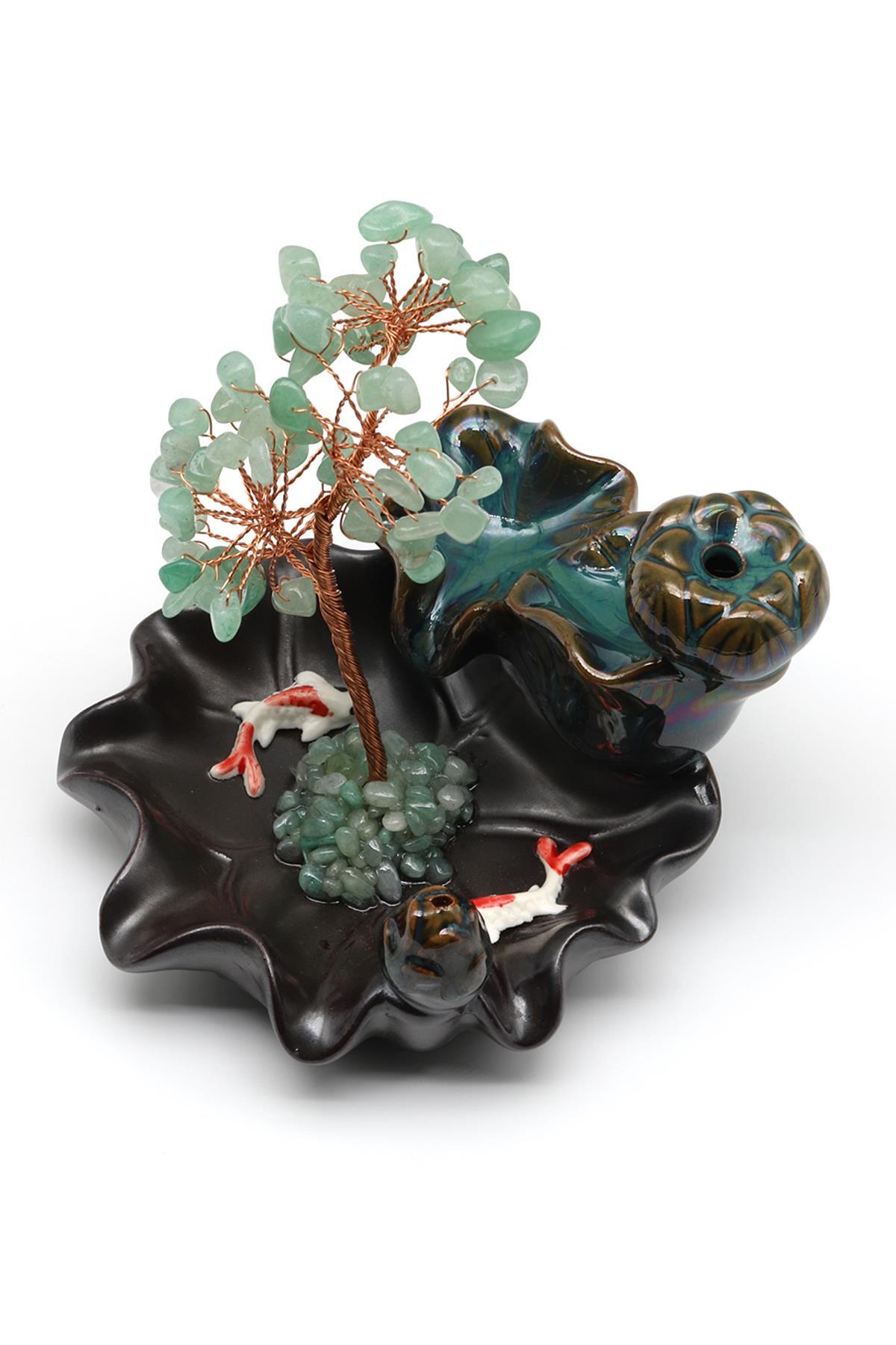 Aventurin Doğal Taş Ağaçlı Tütsülük