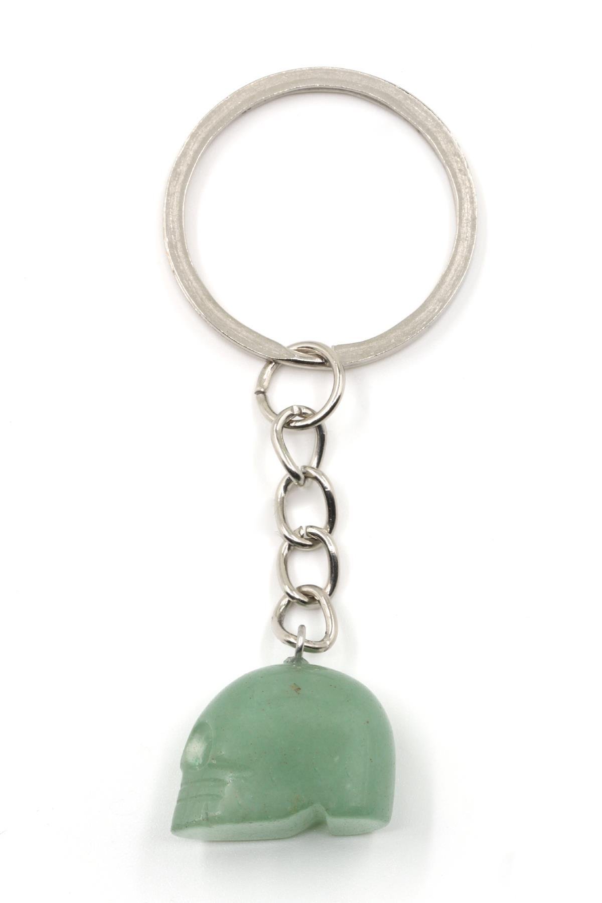 Aventurin Doğal Taş Kuru Kafa Model Anahtarlık