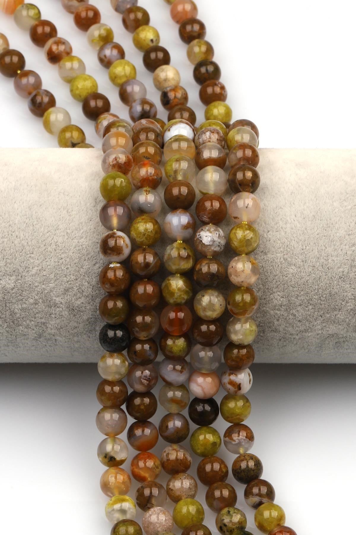 Avustralya Agate Opal Doğaltaş Dizi 7 mm Küre Kesim