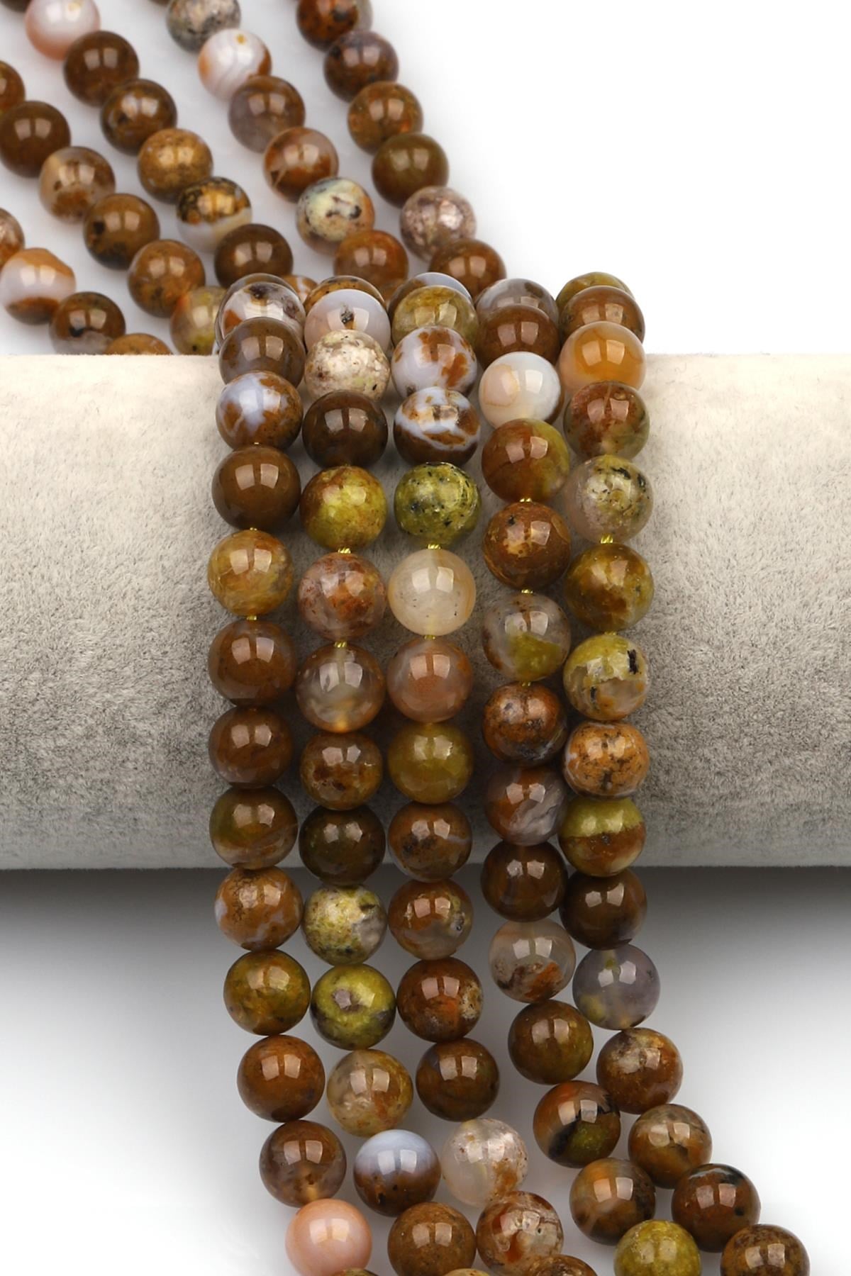 Avustralya Agate Opal Doğaltaş Dizi 8 mm Küre Kesim