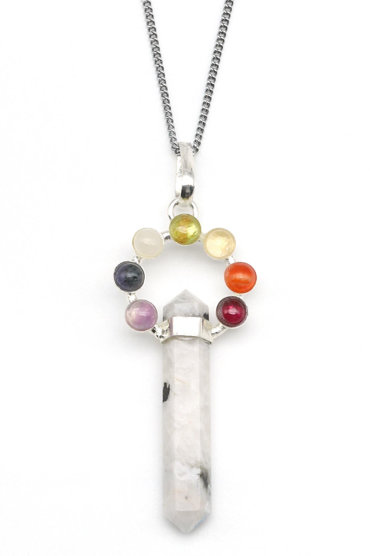 Ay Taşı - Çakra Doğal Taş Çivi Model Kolye