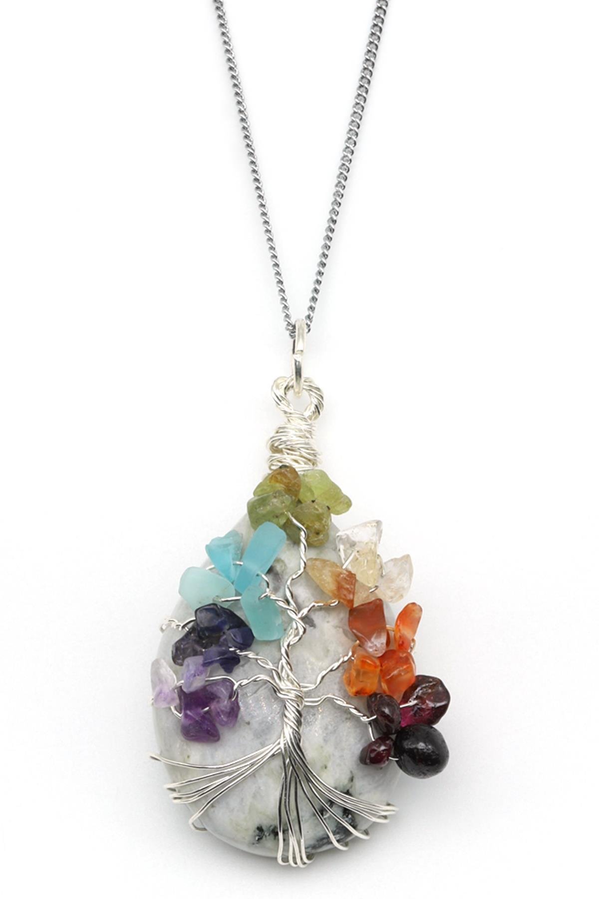 Ay Taşı - Çakra Doğal Taş Damla Model Kolye