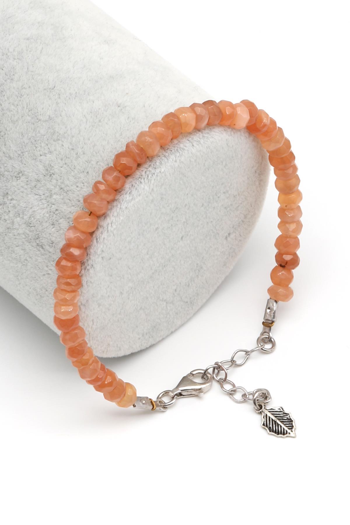 Ay Taşı Doğal Taş 925 Ayar Gümüş Bileklik