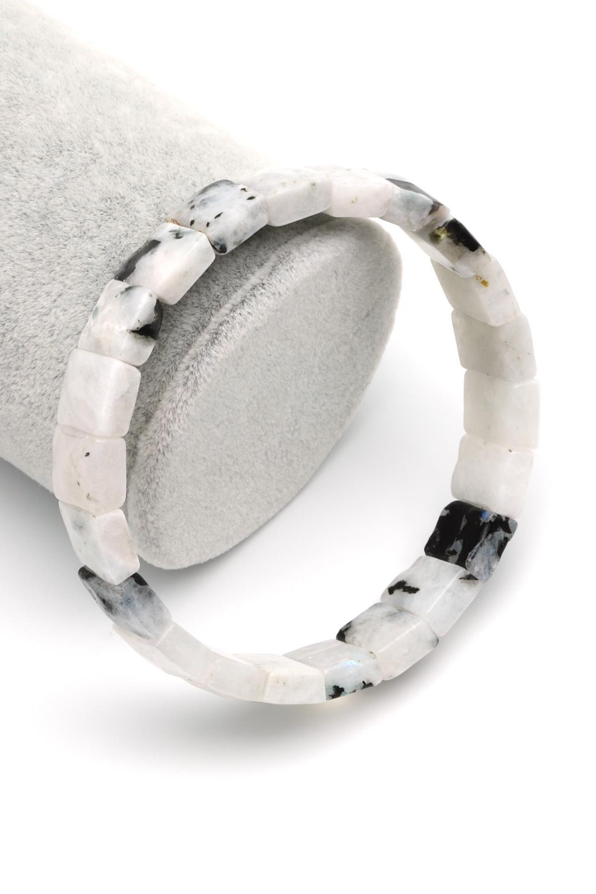 Ay Taşı Doğal Taş Bileklik 9 x 12 mm Özel Kesim