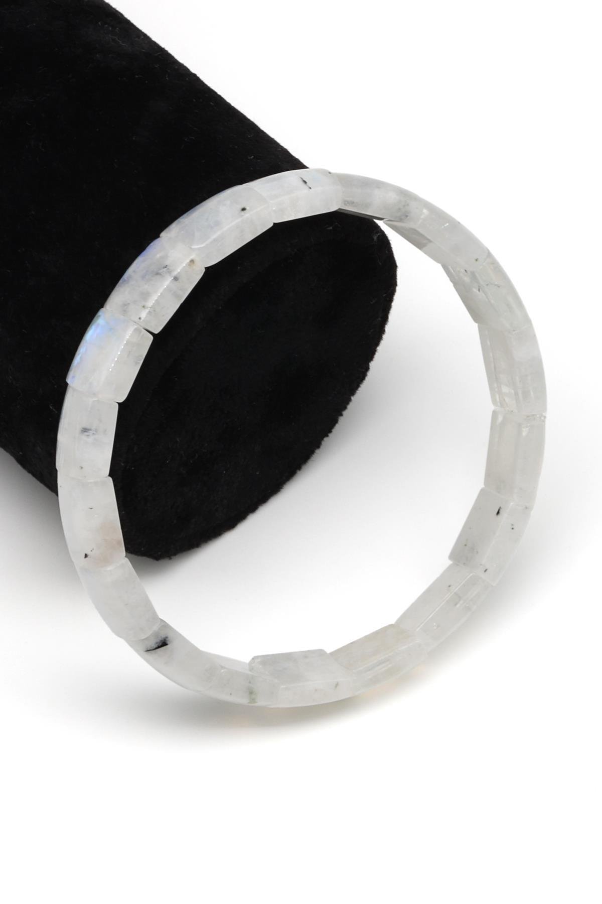 Ay Taşı Doğal Taş Bileklik 9 x 12 mm Özel Kesim