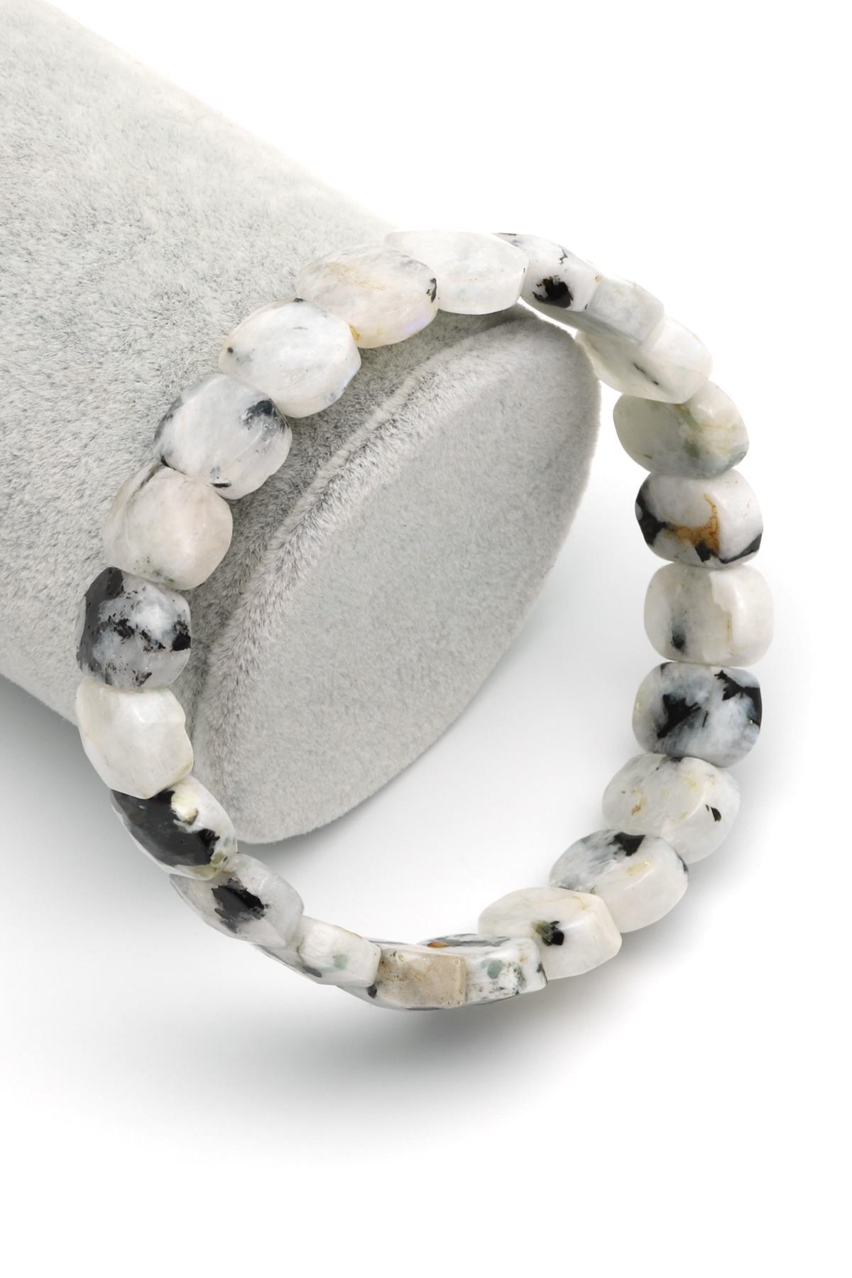 Ay Taşı Doğal Taş Bileklik 9 x 14 mm Özel Kesim