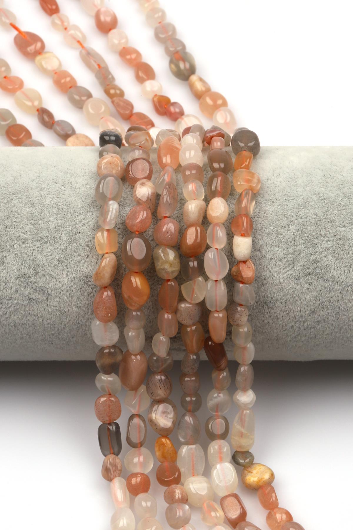 Ay Taşı Doğal Taş Dizi 6 x 8 mm Mercimek Kesim