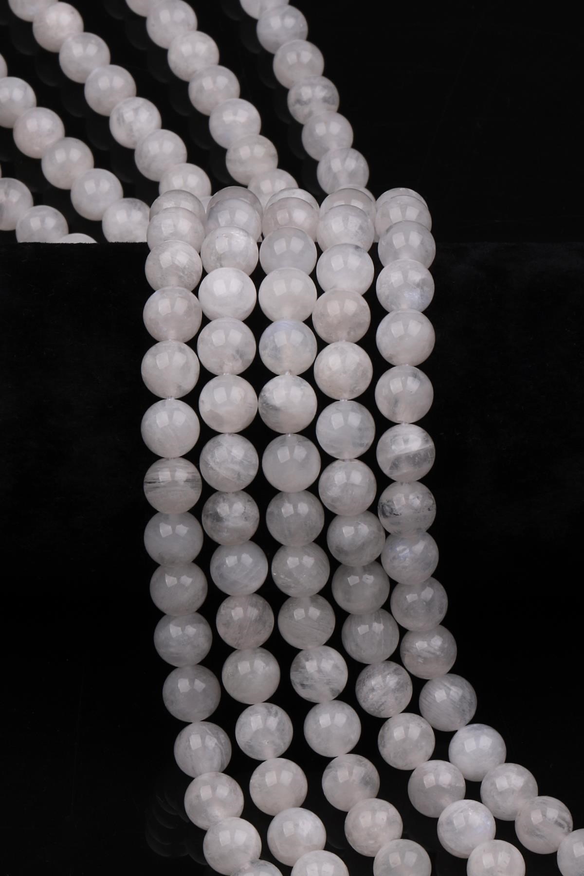 Ay Taşı Doğal Taş Dizi 8 mm Küre Kesim