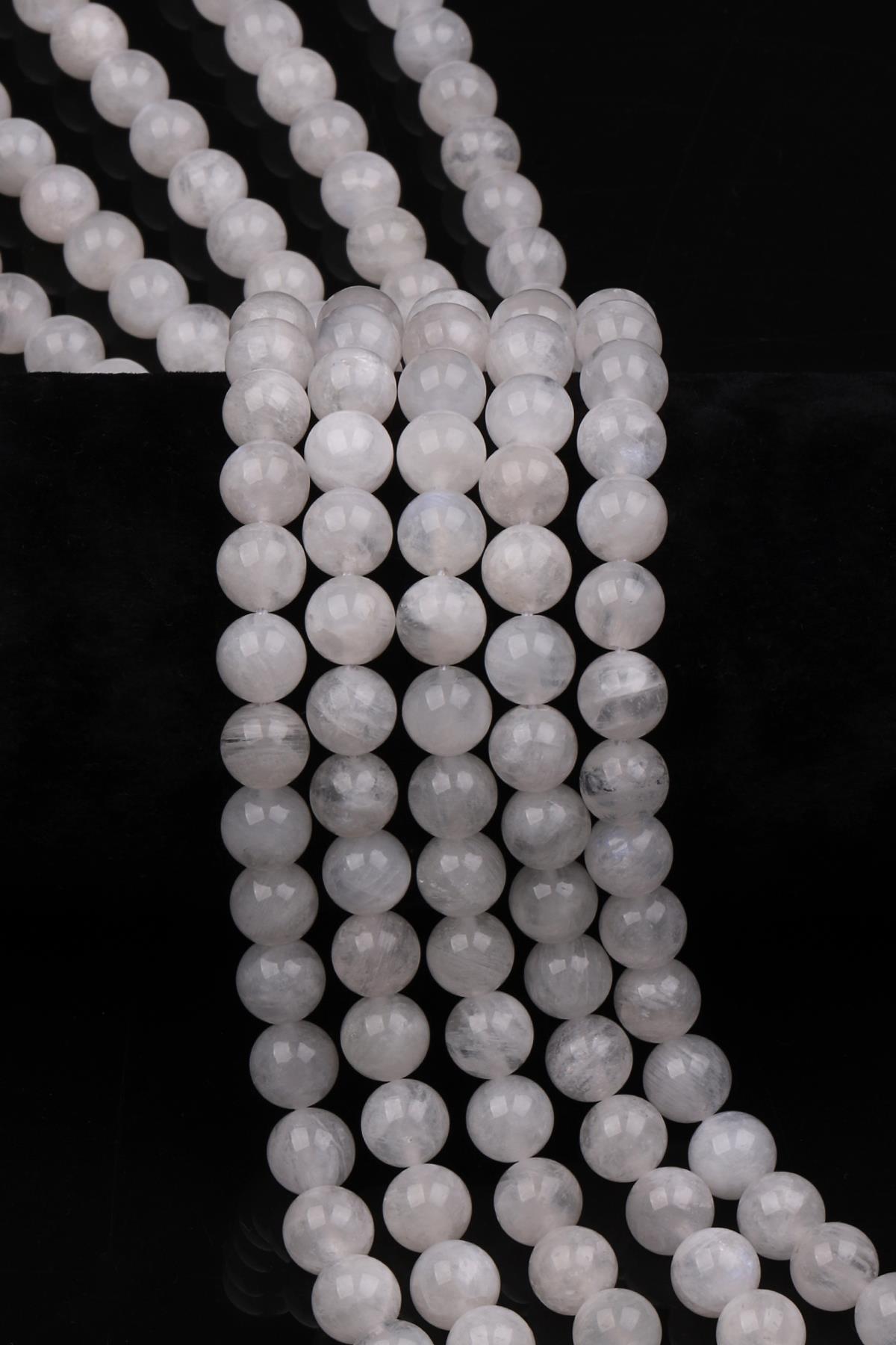 Ay Taşı Doğal Taş Dizi 8 mm Küre Kesim