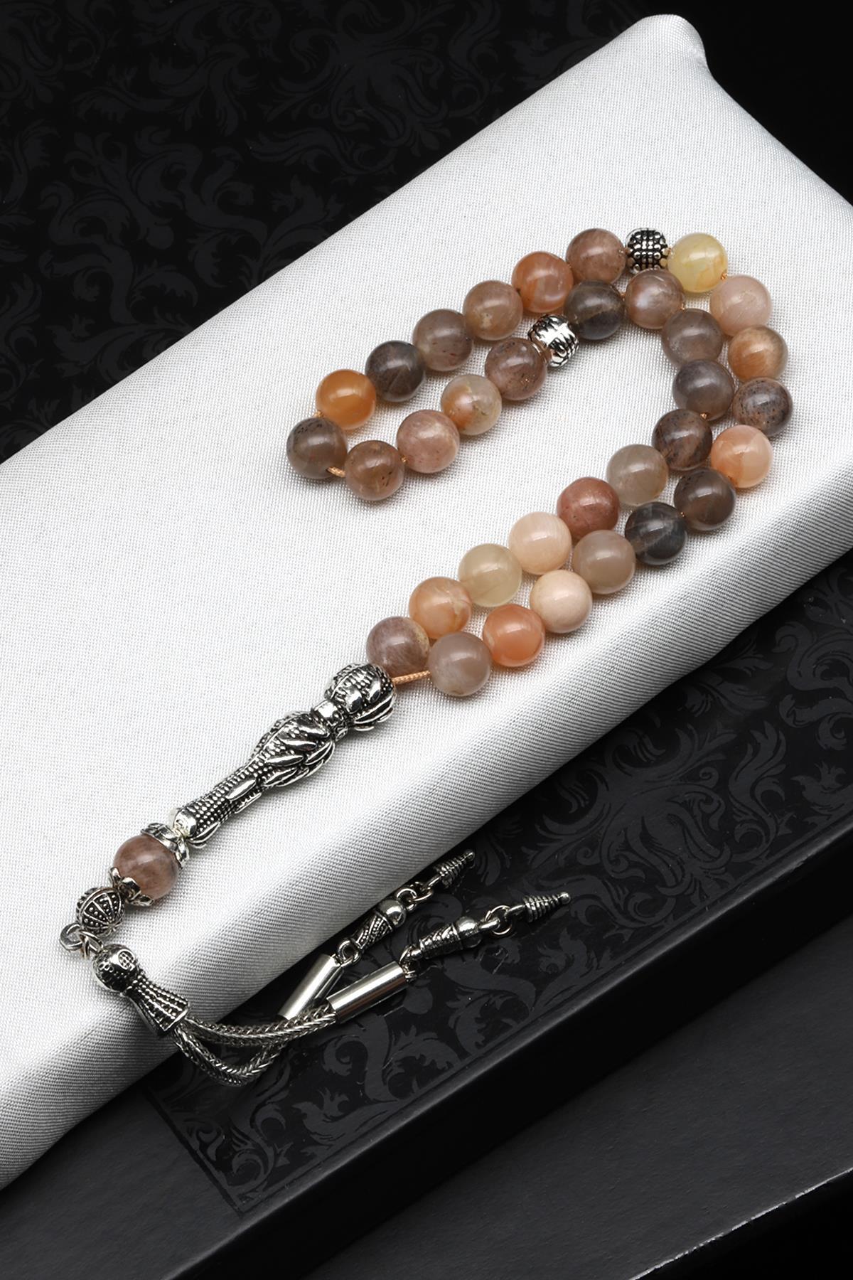 Ay Taşı Doğal Taş Tesbih 8 mm Küre Kesim