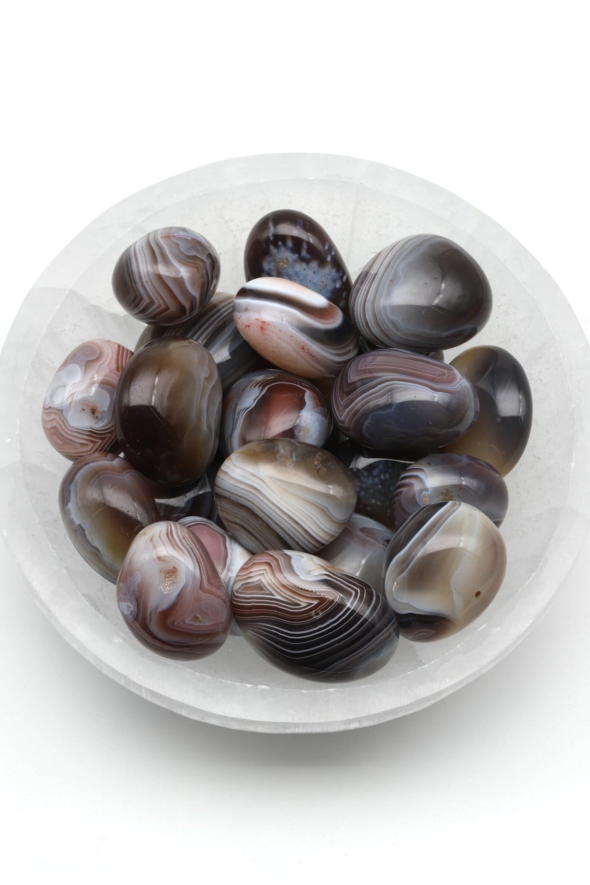 Botswana Akik Doğal Taş Tamburlanmış Parça - Tımbıl
