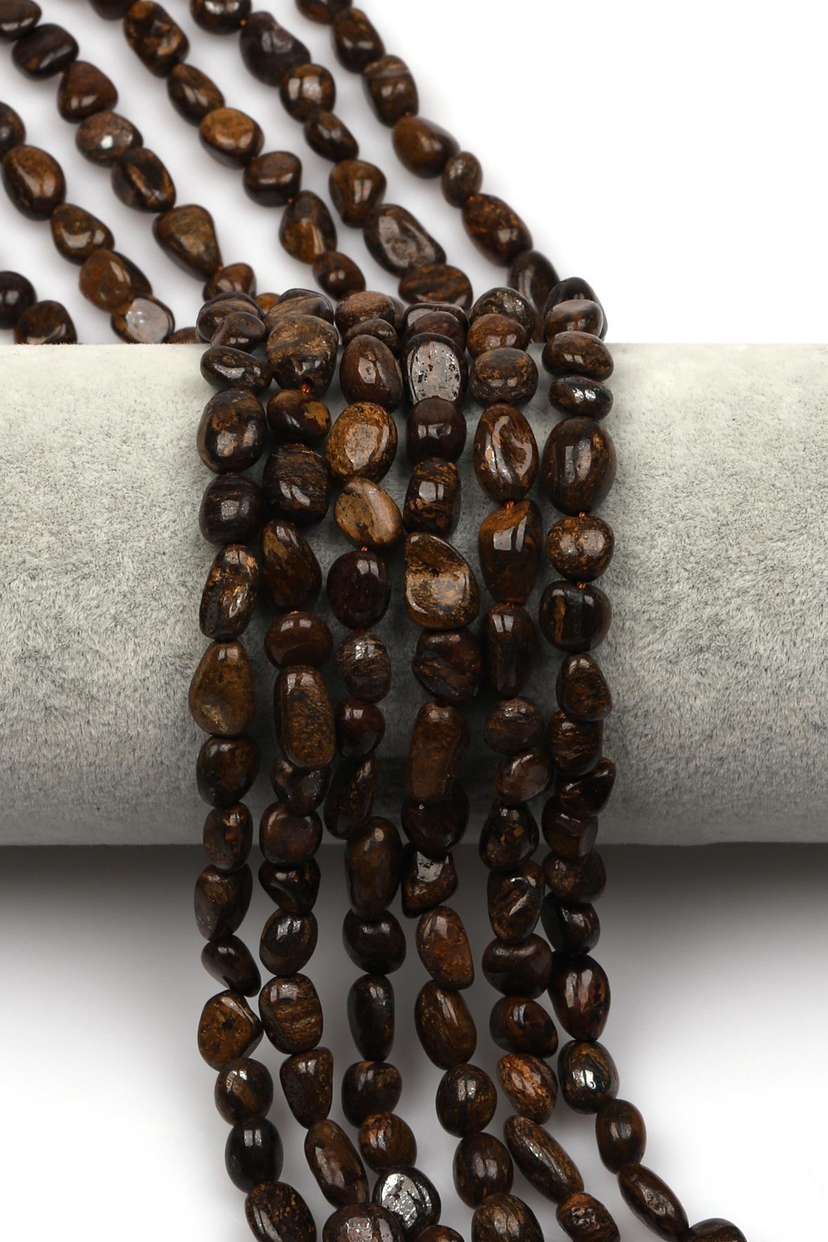 Bronzit Doğal Taş Dizi 6 x 8 mm Mercimek Kesim