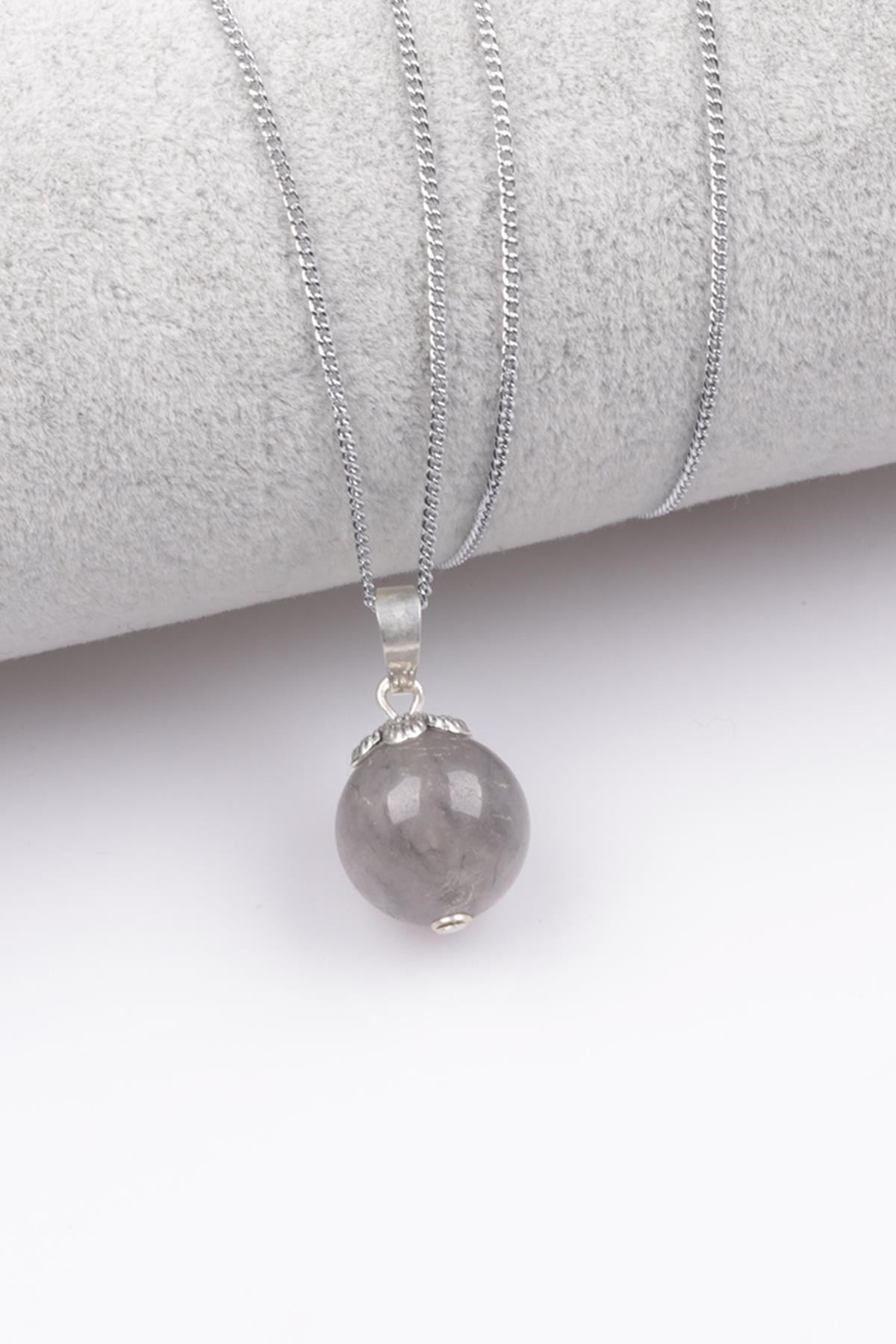 Bulutlu Kuvars Doğal Taş Kolye