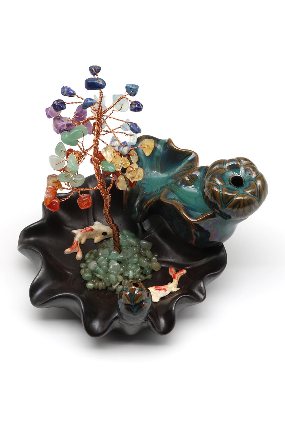 Çakra Doğal Taş Ağaçlı Tütsülük