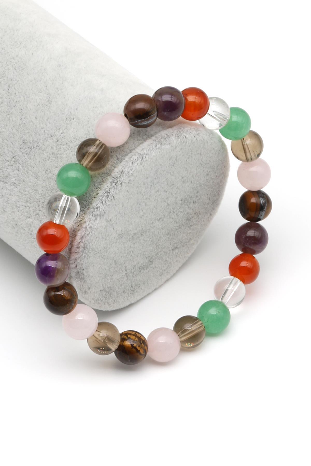 Çakra Doğal Taş Bileklik 8 mm Küre Kesim