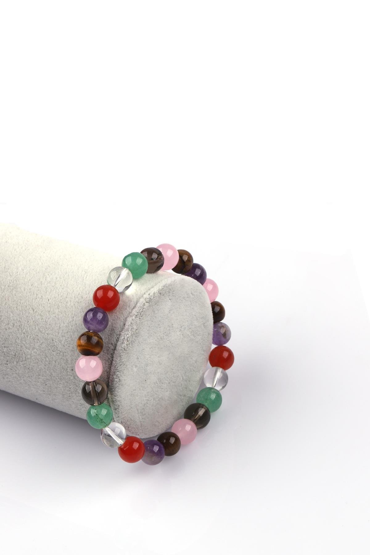 Çakra Doğal Taş Bileklik 8mm Küre Kesim