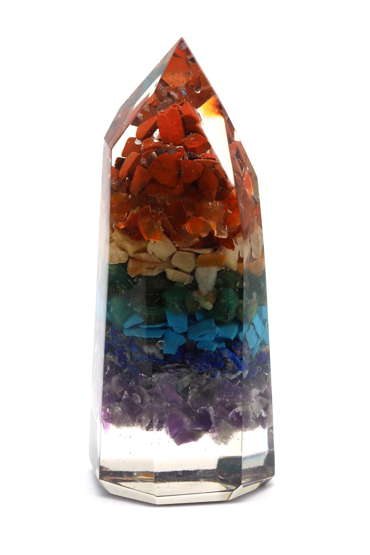 Çakra Taşından Orgonit Piramit