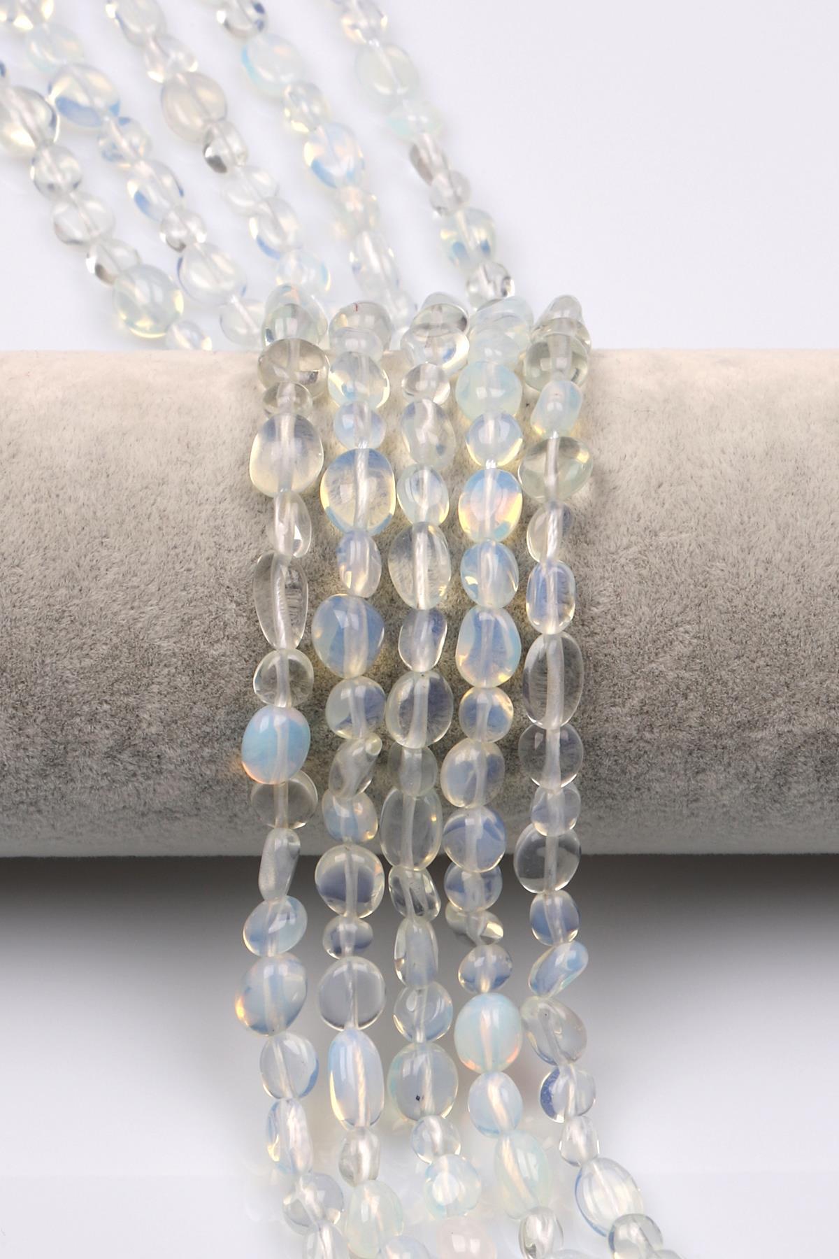 Cam Opal Doğal Taş Dizi 6 x 8 mm Mercimek Kesim