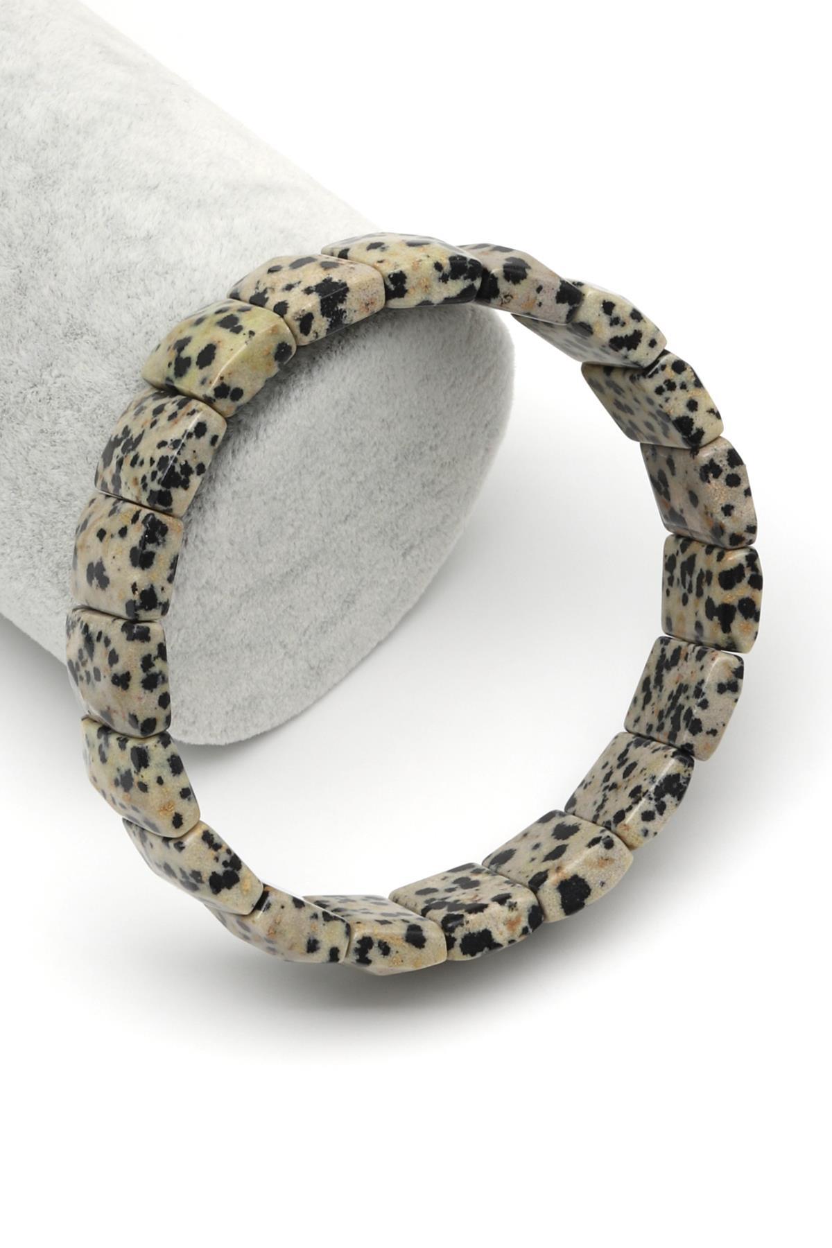 Dalmaçyalı Jasper Doğal Taş Bileklik 10 x 14 mm Özel Kesim