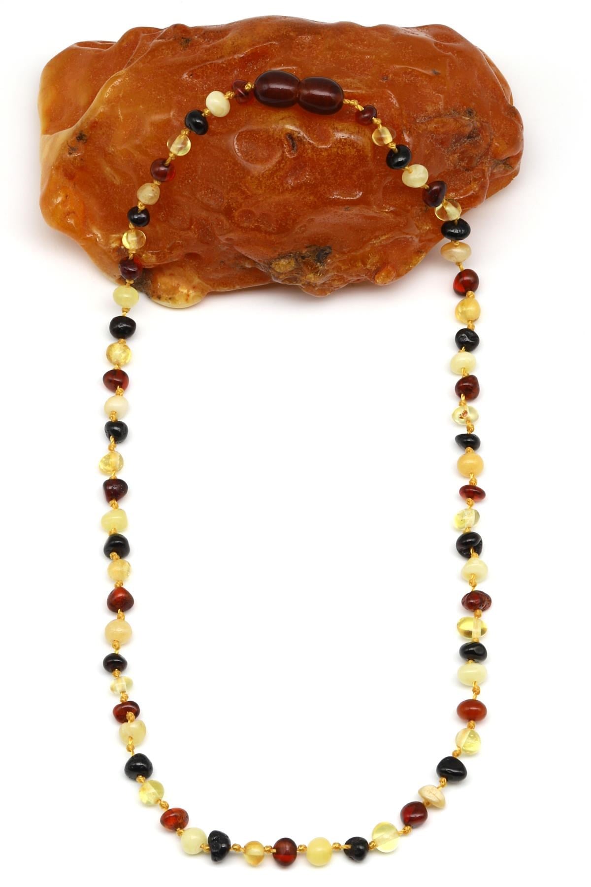 Damla Kehribar Bebek Diş Kolye - 33 cm