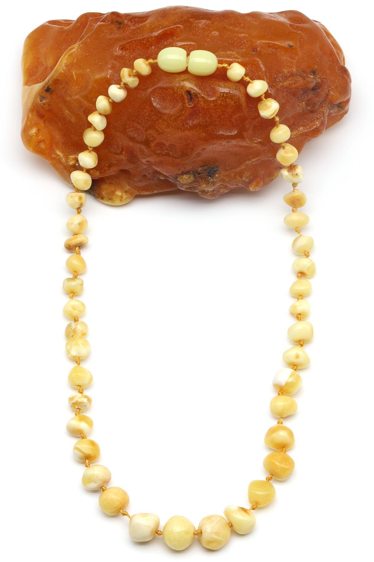 Damla Kehribar Bebek Diş Kolye – 34 cm