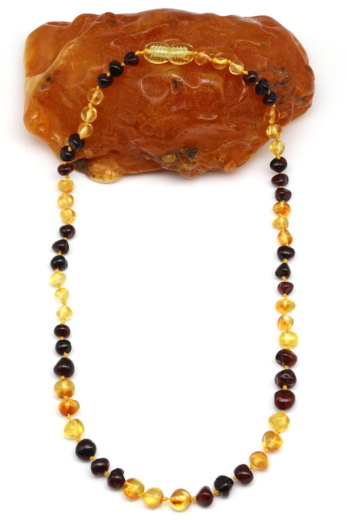 Damla Kehribar Bebek Diş Kolye - 34 cm