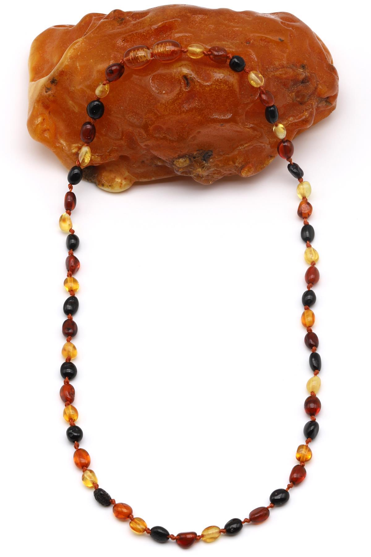 Damla Kehribar Bebek Diş Kolye – 34 cm